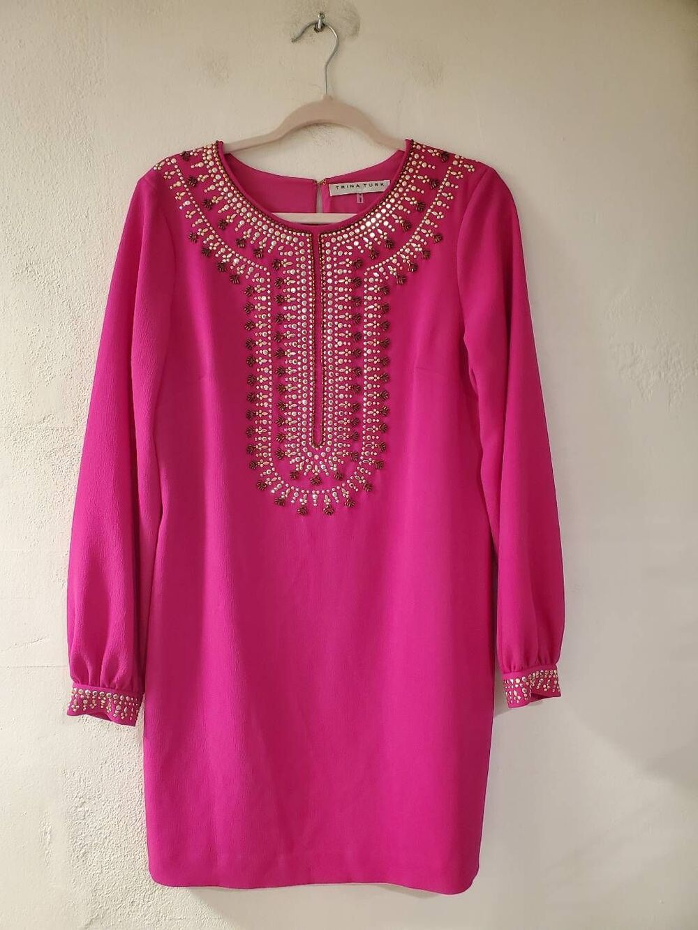 Trina Turk Kapono Mini Dress in Hot Pink Size 8